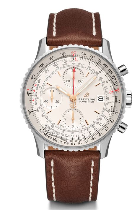 brown breitling watch